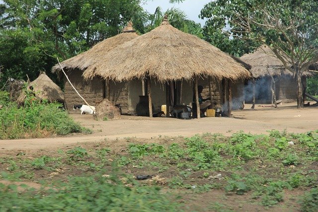 Cabaña tradicional en Togo, África